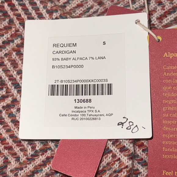 Kuna Baby Alpaca Cardigan Sweater SZ Small NWT - Picture 9 of 10